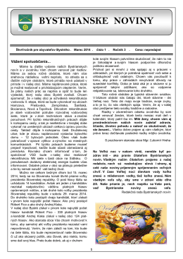 Bystrianske noviny č. 1/2014