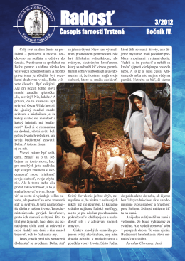 Farský časopis Radosť 3/2012