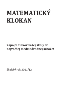 Pravidlá súťaže Matematický klokan v školskom roku 2011/12