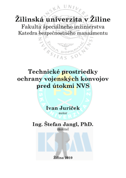 Technické prostriedky ochrany vojenských konvojov pred NVS