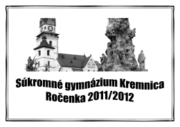 Ročenka 2012 - Súkromné Gymnázium Kremnica