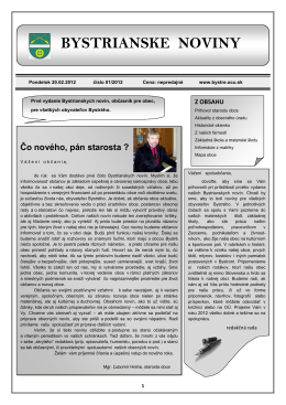 Bystrianske noviny č. 01/2012