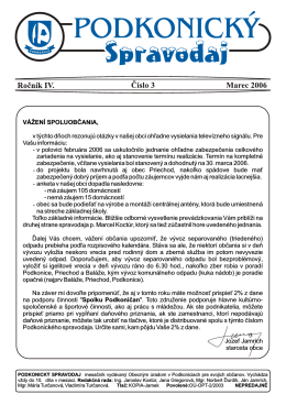 Spravodaj 3 / 2006 – Stiahnuť v PDF verzii