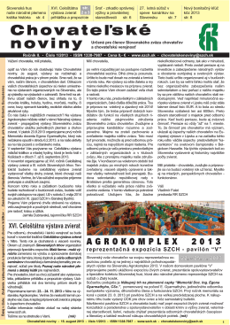 Chovateľské noviny 1/ 2013