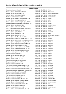 Termínový kalendár kynologických podujatí na rok 2012