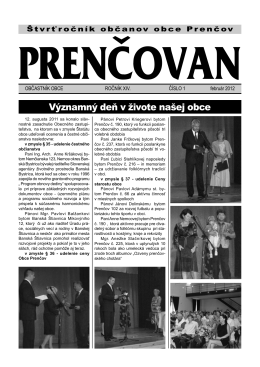 Noviny Prenčovan č. 1/2012