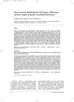 Perivascular Epithelioid Cell Tumor (PEComa) - česko