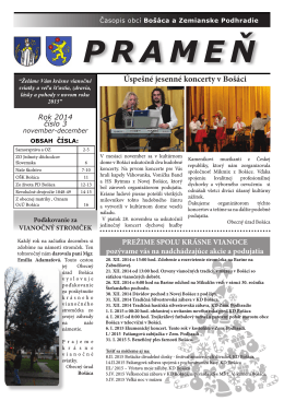 Časopis Prameň december 2014