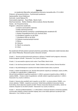 Zápisnica a uznesenie OZ z 27.11.2013