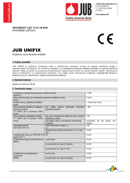 Technický list JUB UNIfix