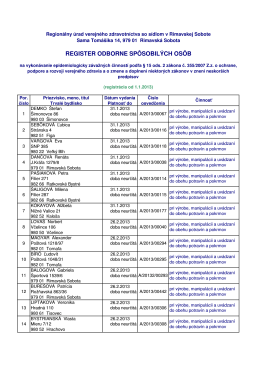 Zoznam osob rok 2013 - RUVZ so sídlom v Rimavskej Sobote