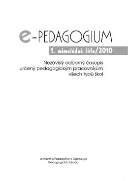 článek - Pedagogická fakulta - Univerzita Palackého v Olomouci