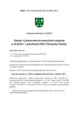Interná smernica č. 5/2013 Zásady vykonávania