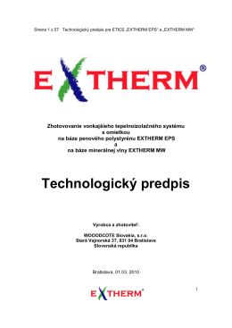 Extherm - technologický predpis
