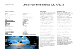 Dlhopisy JOJ Media House 6,30 %/2018