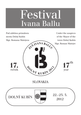 Festival - Základná umelecká škola Ivana Ballu