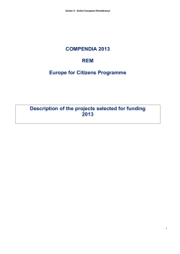COMPENDIA 2013 REM Europe for Citizens - EACEA
