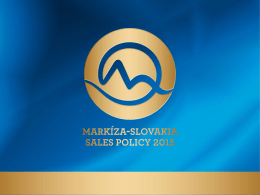 Markíza-Slovakia SaleS Policy 2015