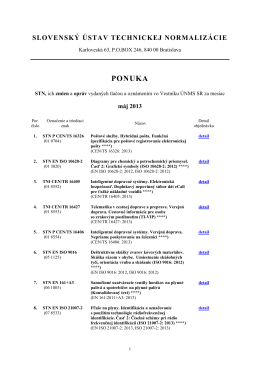 Ponuka noriem máj 2013 - Slovenský ústav technickej normalizácie