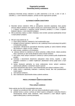 Organizačný poriadok - Slovenská komora exekútorov