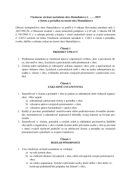 Všeobecne záväzné nariadenie obce Hamuliakovo č. ……/2015 o