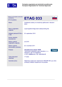 ETAG 033 - SGP Standard