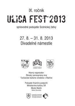 Stiahnuť bulletin – Ulica Fest 2013