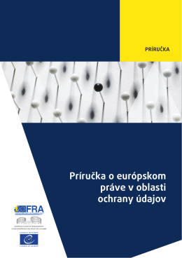 Príručka o európskom práve v oblasti ochrany údajov