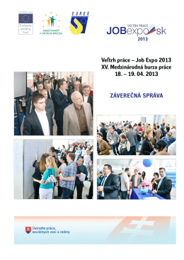 Veľtrh práce – Job Expo 2013 XV. Medzinárodná burza práce 18