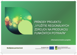 Prínosy Projektu - Nyugat-Magyarországi Egyetem Mezőgazdaság