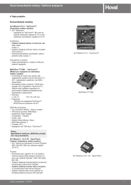 Komunikačné moduly - technický katalog
