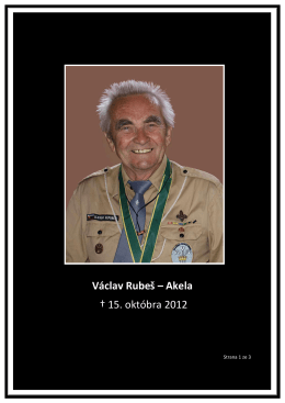 Václav Rubeš – Akela † 15. októbra 2012