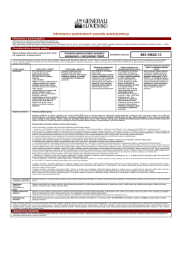 Doplnkové obchodné podmienky služby Poistenie