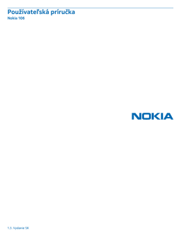 Nokia 106: Používateľská príručka