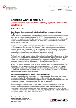 Zhrnutie workshopu č. 3 - Switzerland