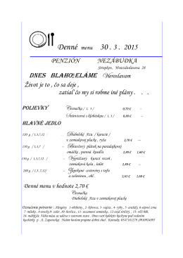 Denné Denné menu - nezabudkapenzion.sk