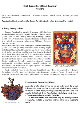 Hrob Zuzany Forgáčovej /Forgách/ (1582