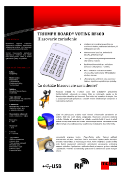 TRIUMPH BOARD® VOTING RF400 Hlasovacie zariadenie Čo