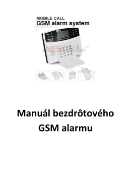 Manuál bezdrôtového GSM alarmu