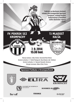 FK POKROK SEZ KROMPACHY TJ MLADOSŤ KALŠA 7. 9. 2014 15
