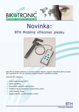 BTH mobilný vlhkomer pre piesky a voľne sypané materiály