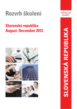 Rozvrh školení: August–December 2012
