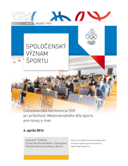 Spoločenský význam športu - Slovenský olympijský výbor