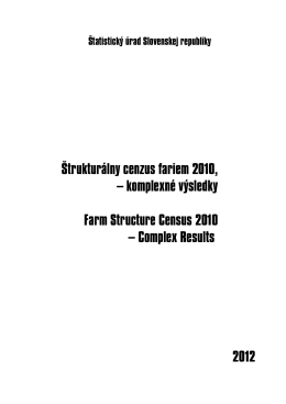 Štrukturálny cenzus fariem 2010, – komplexné výsledky Farm