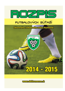Stiahnúť RS 2014/2015 - Oblastný futbalový zväz Humenné