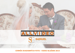 cenník svadobných foto - video služieb 2015