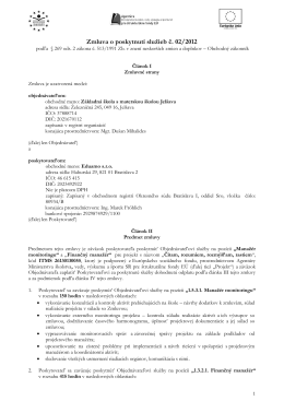 Zmluva o poskytnutí služieb č.02 / 2012