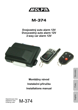 M-374 Dvojcestný auto alarm 12V Dvoucestný auto alarm