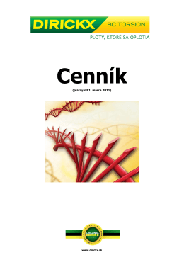 Cenník - Dirickx