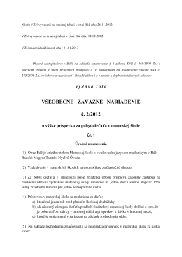 VZN č. 2/2012 o výške príspevku za pobyt dieťaťa v materskej